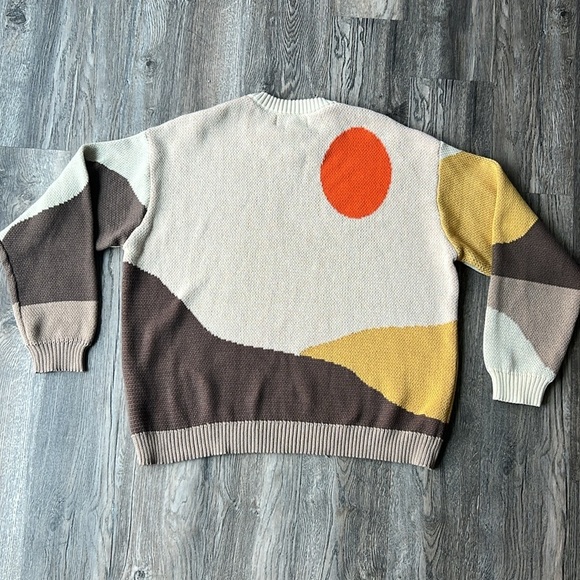 Harsh and Cruel Sweater Mountain Landscape Crew Neck Sweater Size Medium - Picture 12 of 15
